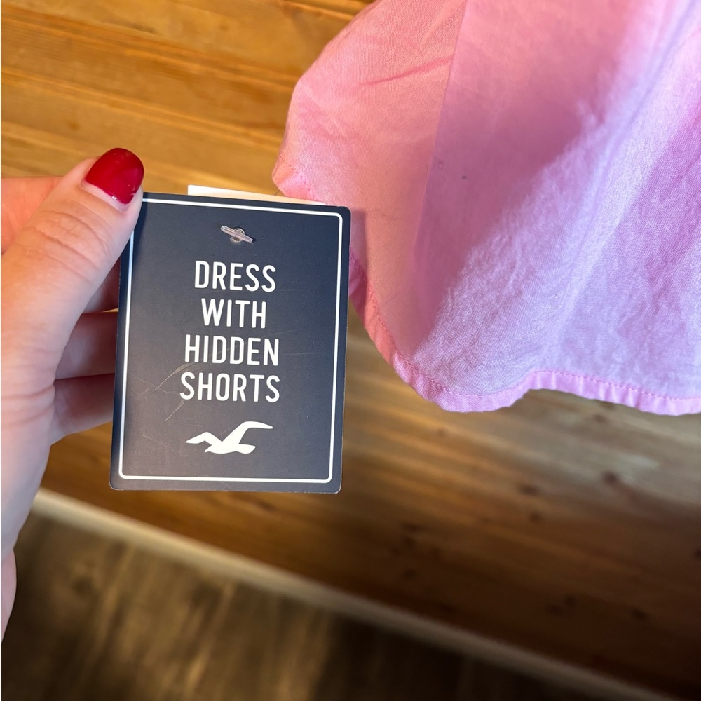 New, Hollister Puff Sleeve Pink Dress - Picture 7 of 12
